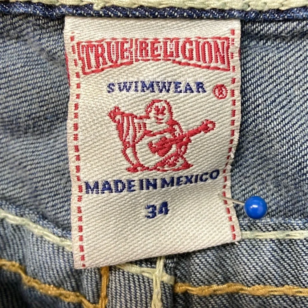 True Religion Board Shorts Mens‎ 34 Blue Excellent Section Surf Contrast Stitch